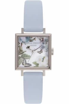 Ladies Olivia Burton Enchanted Garden Chalk Blue & Silver Watch OB16SS18