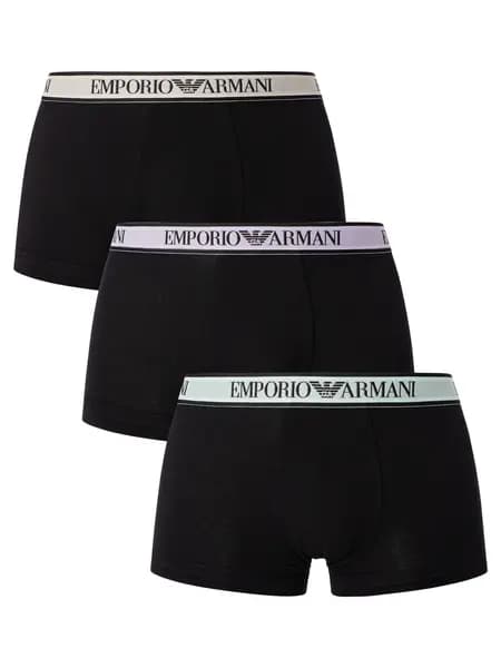 Emporio Armani 3 Pack Trunks Black L