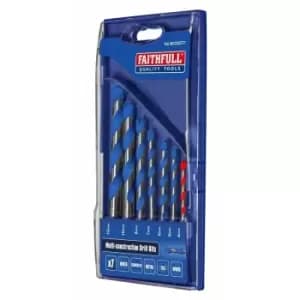 7 Piece Multi Construction Drill Set - Faithfull