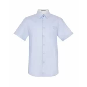 Ted Baker Yesso Cotton Oxford Short-Sleeved Shirt - Blue