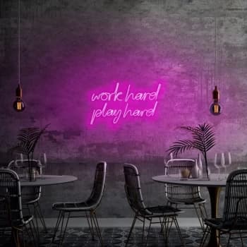 Work Hard Play Hard - Pink Pink Wall Lamp