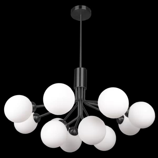 Cape Town 12 Light Globe Pendant Ceiling Light Black, G9