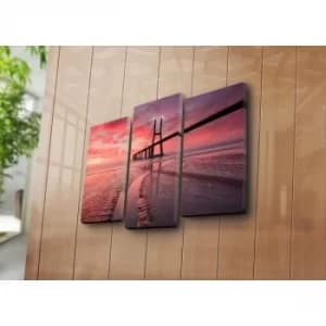 3NATPAT-47 Multicolor Decorative Canvas Painting (3 Pieces)