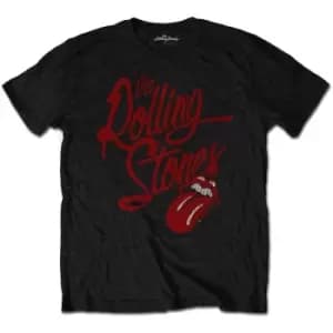 The Rolling Stones - Script Logo Unisex Small T-Shirt - Black