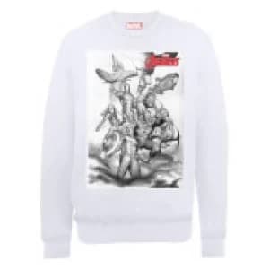 Marvel Avengers Assemble Team Sketch Sweatshirt - White - L