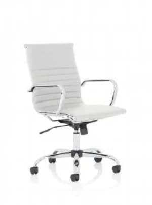 Nola Medium Back White Soft Bonded Leather Executive Chair