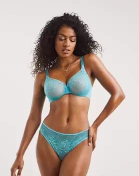Gossard Glossies Lace Plunge Bra Turq