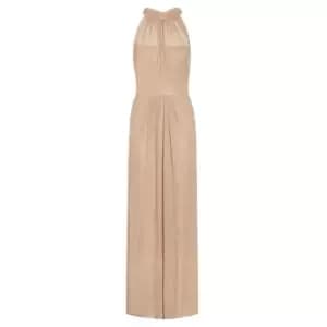 Adrianna Papell Metallic Mesh Gown - Gold