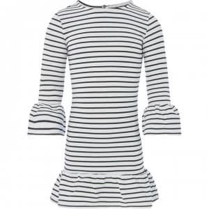 Bardot Junior Girls Stripe Frill Long Sleeve Dress - Black