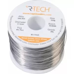 857013 SAC305 Solder 3% M1 Flux 0.5-2% Halide 0.5mm 500g Reel - R-tech