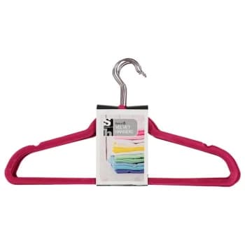 Stanford Home 6 Pack Velvet Hangers - Fuchsia