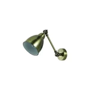Newton Adjustable 1 Light Indoor Wall Light Antique Brass, E27
