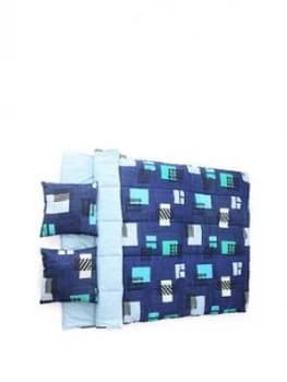 Highland Trail Double Printed Sleeping Bag With 2 Pillows