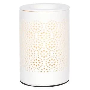 White Circle Design Ceramic Electric Oil Burner (UK Plug)
