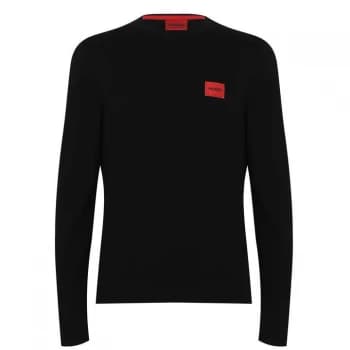 Hugo Boss San Cassius Red Patch Logo Knitted Jumper Black Size L Men