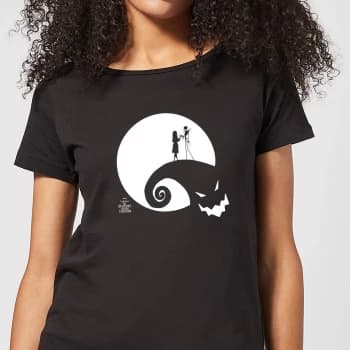 Nightmare Before Christmas Jack and Sally Moon Womens T-Shirt - Black - 3XL - Black