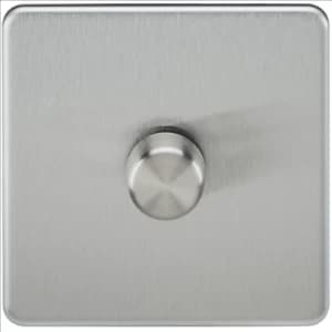KnightsBridge 60-400W 1G 2 Way Screwless Brushed Chrome 230V Electric Dimmer Switch