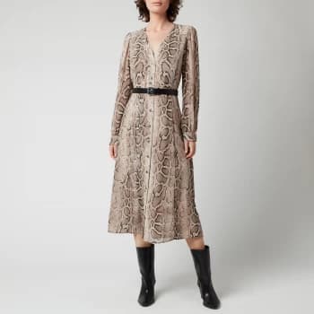 Michael Kors Womens Super Snake Kate Dress - Dune - L