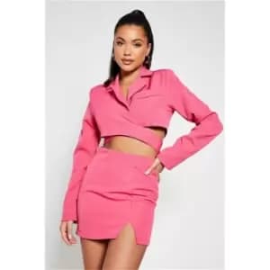I Saw It First Pink Notch Detail Mini Skirt - Pink