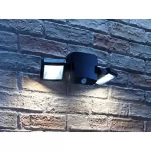 Auraglow - 10W Battery Operated PIR Dual Head Security Light