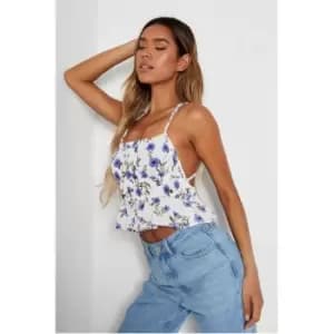 I Saw It First White Floral Print Frill Detail Crop Top - White