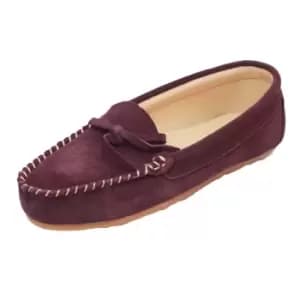 Eastern Counties Leather Womens/Ladies Suede Moccasins (3 UK) (Plum)