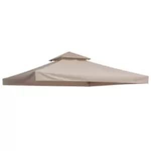 Outsunny 3m 2 Tier Replacement Gazebo Canopy - Beige