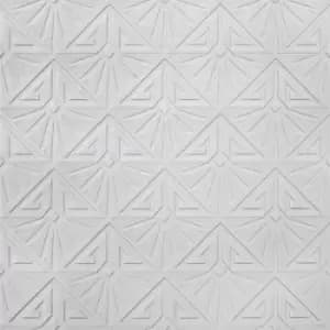 Retford Anaglypta Luxury Vinyl White Art Deco Textured Wallpaper