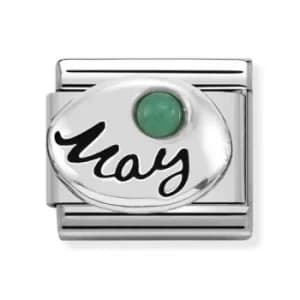 Nomination CLASSIC Silvershine Symbols May Emerald Birthstone...