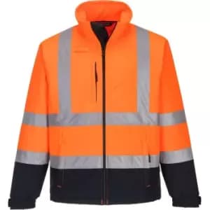 Portwest S425ONRXL - sz XL Hi-Vis Contrast Softshell (3L) - Orange/Navy - Orange/Navy