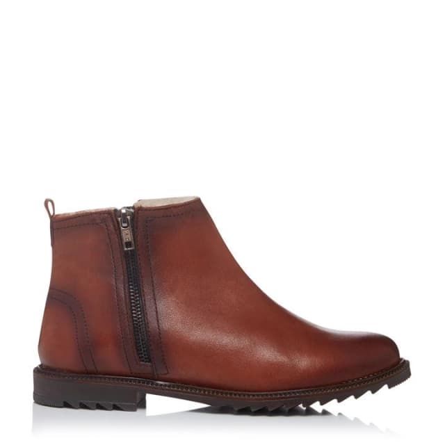 Bertie Dark Brown Leather 'Prestley' Biker Boots - 3