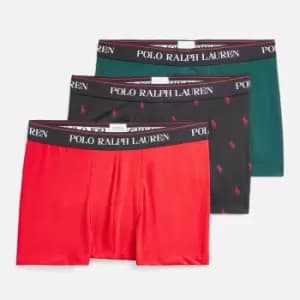 Polo Ralph Lauren Mens 3 Pack Trunk Boxer Shorts - Red/Black/Green - S