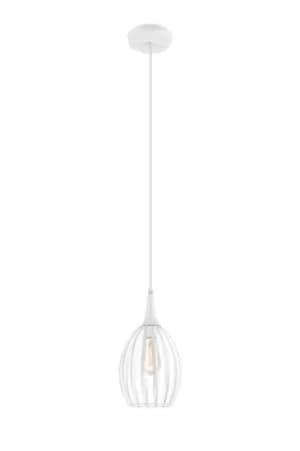 Vincent Wire Frame Pendant Ceiling Light White, 1x E27