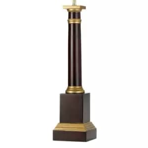 Table Lamp Oxblood & Gold Painted Square & Cylindrical Shade Not Inc LED E27 60w