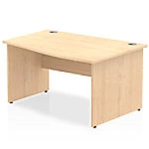 Impulse Panel End 1400 Right Hand Wave Desk Maple