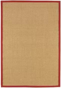 Asiatic Carpets Sisal Machine Woven Rug Linen/Red - 200 x 300cm