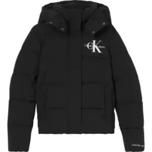 Calvin Klein Jeans Monologo Mw Short Puffer - Black