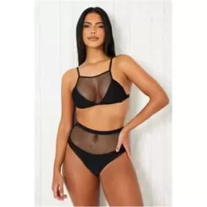 I Saw It First Black Mesh Overlay Bikini - Black