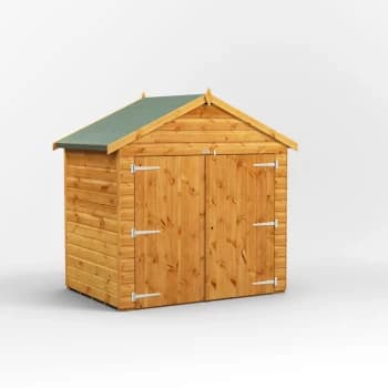 4x6 Power Apex Bike Shed - Brown