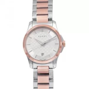 G-Timeless Quartz Silver Dial Two-tone Ladies Watch