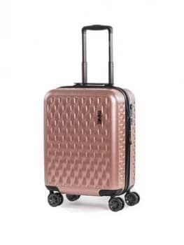 Rock Luggage Allure RDDCF 8 Wheel Carry On Rose Pink Suitcase