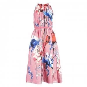 Little Mistress Little Mistress Elva Floral Satin Midi Dress - MULTI