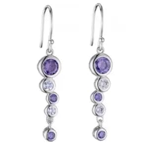 Circle Drop Purple CZ Earrings E5643M