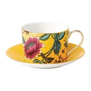 Wedgwood Wonderlust Yellow Tonquin TeacupSaucer Yellow