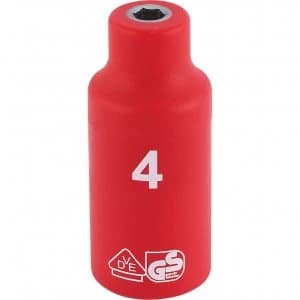 Draper 1/4" Drive VDE Fully Insulated Hexagon Socket Metric 1/4" 4mm