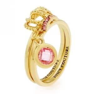 Ladies Juicy Couture Gold Plated Juicy Crown Ring Set