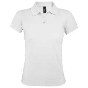 SOLs Womens/Ladies Prime Pique Polo Shirt (M) (White)