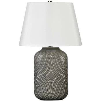Muse Grey - 1 Light Table Lamp Grey, E27 - Elstead