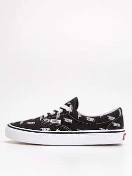 Vans UA Era Repeat Logo - Black/White, Size 8, Women