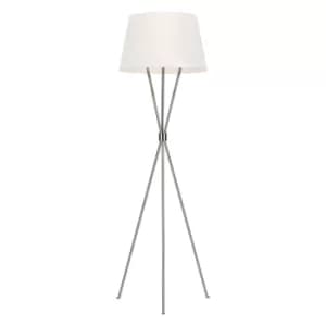 Penny 1 Light Floor Lamp, Polished Nickel, E27